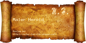 Maler Herold névjegykártya